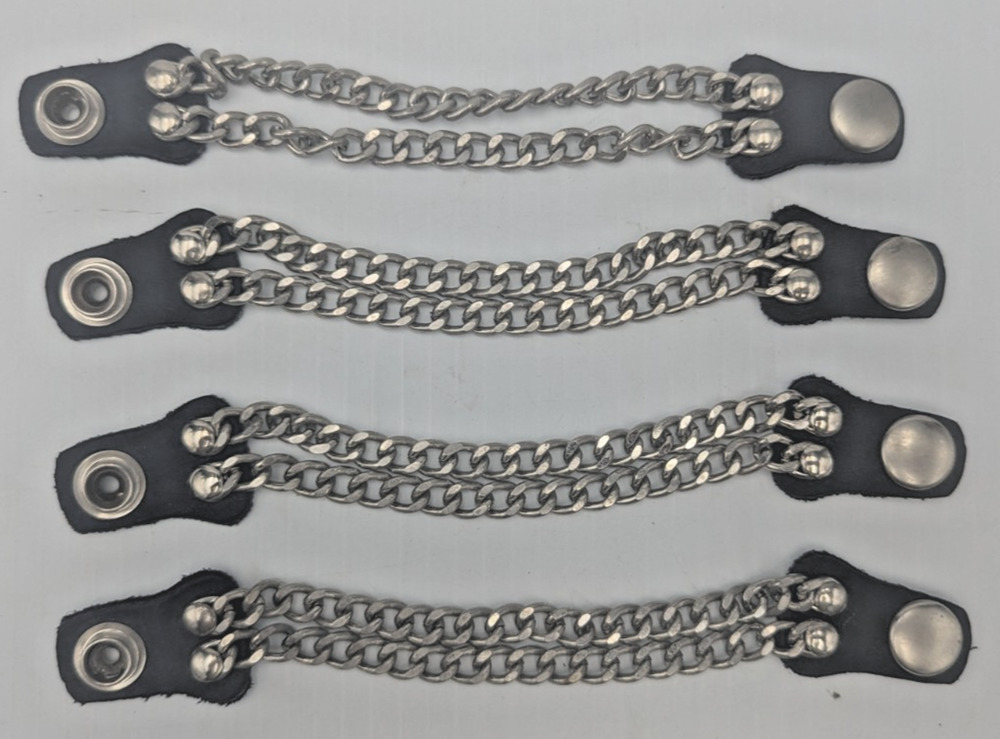 Vest Extenders Double Chain Motorcycle Biker Jacket Lot of 4